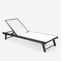 Lot de 2 transats de jardin avec roues réglables en aluminium Rimini 