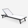 Lot de 2 transats de jardin avec roues réglables en aluminium Rimini 