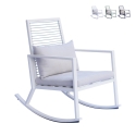 Rocking chair moderne en aluminium avec coussin Tayuva Promotion