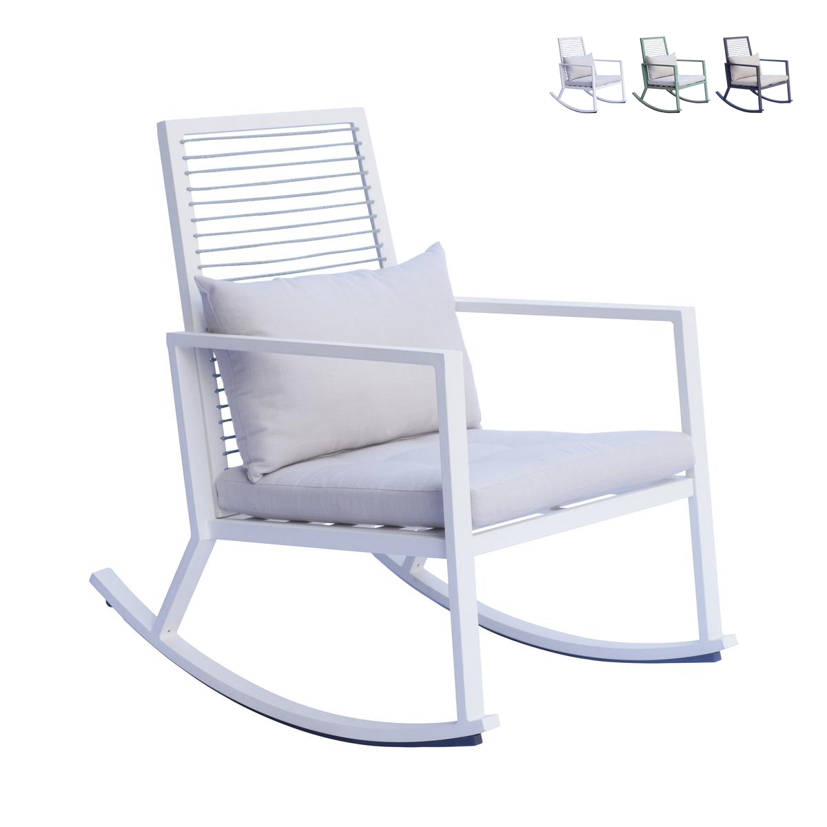 Rocking chair moderne en aluminium avec coussin Tayuva Promotion Rocking chair moderne en aluminium avec coussin Tayuva Promotion