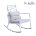 Rocking chair moderne en aluminium avec coussin Tayuva Promotion
