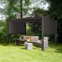 Rechthoekig aluminium tuinpaviljoen voor buiten 3x4 m Barbados 