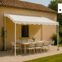 Tonnelle adossée 3x2 pour jardin en acier entrée bar et hôtel Pergola Promotion
