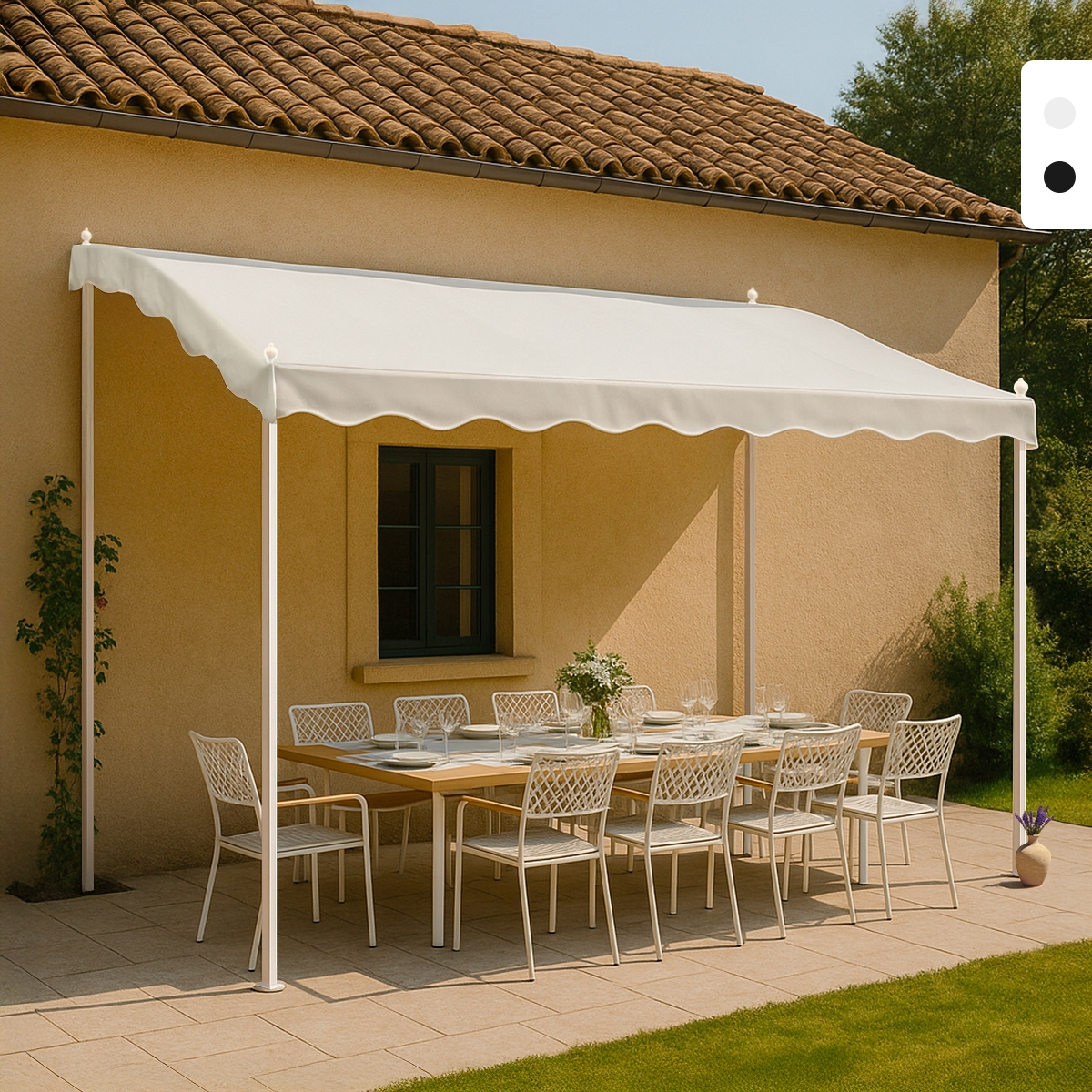 Tonnelle adossée 3x2 pour jardin en acier entrée bar et hôtel Pergola Promotion Tonnelle adossée 3x2 pour jardin en acier entrée bar et hôtel Pergola Promotion