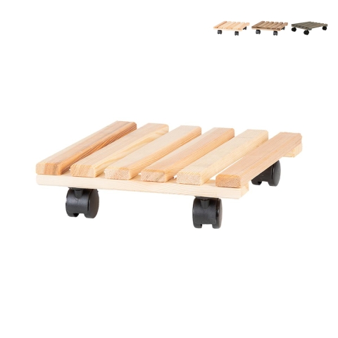 Houten vierkante plantenroller met wielen Aanbieding
