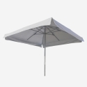 Parasol de jardin droit 3x3 aluminium carré bar hôtel Marte