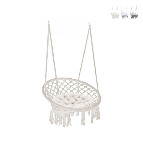 Hamac suspendu avec coussin en coton Luxory Round Promotion