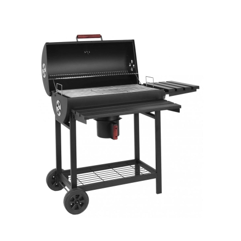 Stalen houtskoolbarbecue met wielen en deksel, 2 roosters, Tennessee Aanbieding