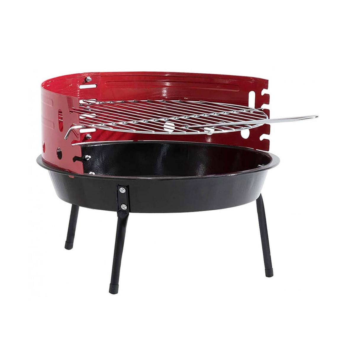Draagbare ronde houtskoolbarbecue Ø36cm Camping Aanbieding Draagbare ronde houtskoolbarbecue Ø36cm Camping Aanbieding