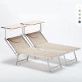 Set van 2 professionele aluminium strandligbedden Italia Aanbieding