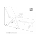Chaise longue de jardin pliante blanche en plastique avec roulettes Cancun Remises