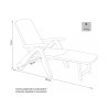 Chaise longue de jardin pliante blanche en plastique avec roulettes Cancun Remises