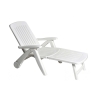 Opvouwbaar wit ligbed voor de tuin van kunststof met wielen Cancun Aanbieding