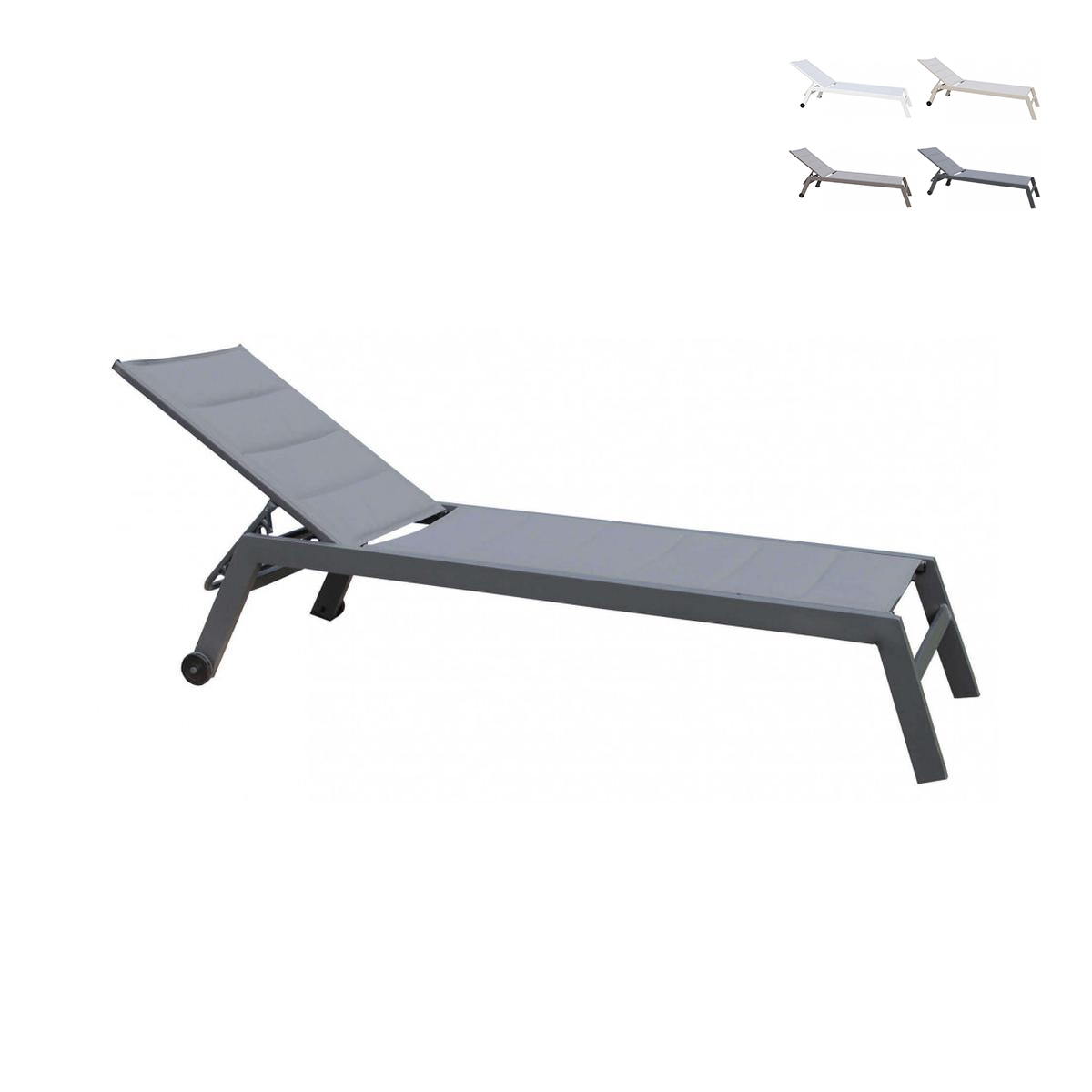 Tuinligbed met wielen in aluminium Formentera Aanbieding Tuinligbed met wielen in aluminium Formentera Aanbieding