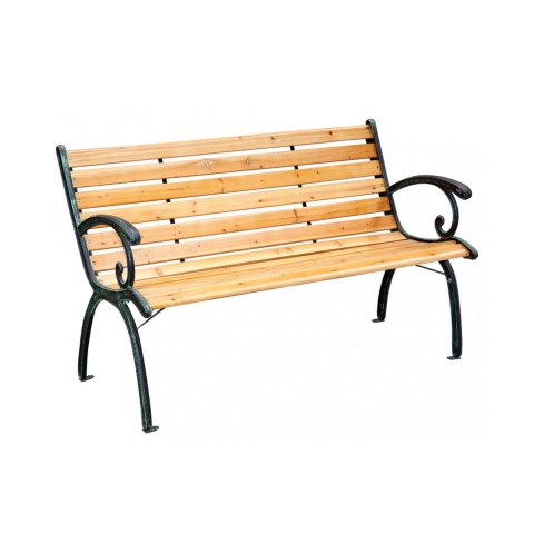 Tuinbank van hout en gietijzer 2-zits Real Aanbieding