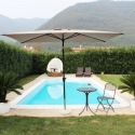 Parasol de jardin 2x3m en polyester blanc Poly Vente