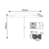 Parasol de jardin 2x3m en polyester blanc Poly Réductions