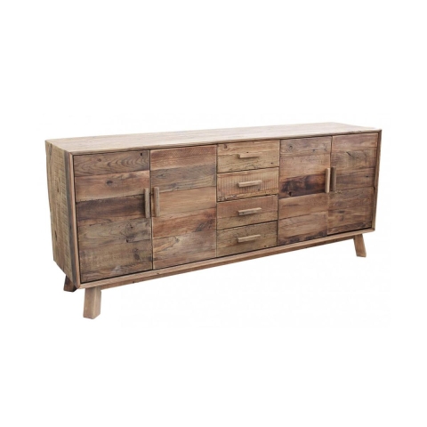 Madia van gerecycled grenenhout met 4 lades Heron Aanbieding