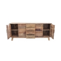 Madia van gerecycled grenenhout met 4 lades Heron Korting