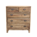 Commode en bois naturel pour chambre à coucher 5 tiroirs Farley Offre