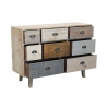 Gekleurde houten ladekast met 8 lades Shabby Chic Donald Aanbod
