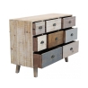 Gekleurde houten ladekast met 8 lades Shabby Chic Donald Korting
