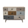 Gekleurde houten ladekast met 8 lades Shabby Chic Donald Kortingen