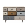 Gekleurde houten ladekast met 8 lades Shabby Chic Donald Catalogus