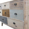 Gekleurde houten ladekast met 8 lades Shabby Chic Donald Voorraad