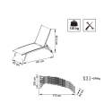 Chaise longue de jardin en aluminium avec roues empilable Itaca 
