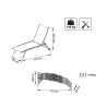 Chaise longue de jardin en aluminium avec roues empilable Itaca 