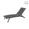 Chaise longue de jardin en aluminium avec roues empilable Itaca Réductions
