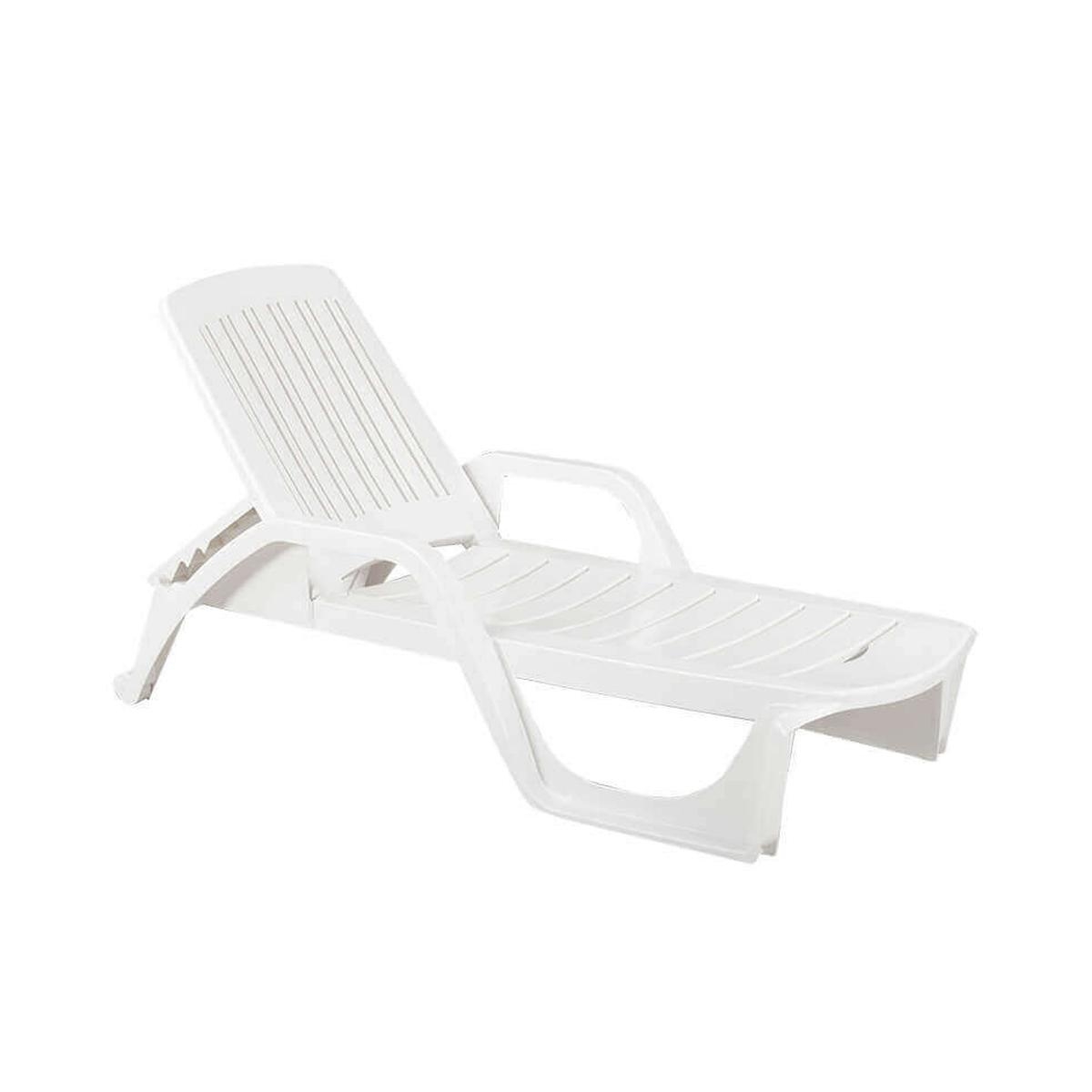 Witte tuin ligbed met wielen van polypropyleen voor bij het zwembad Zanzibar Aanbieding Witte tuin ligbed met wielen van polypropyleen voor bij het zwembad Zanzibar Aanbieding