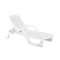 Witte tuin ligbed met wielen van polypropyleen voor bij het zwembad Zanzibar Aanbieding