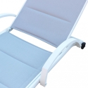 Chaise longue de jardin blanche empilable avec roues Malaga Offre