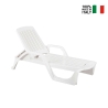 Chaise longue de jardin piscine en polypropylène blanc avec roues Zanzibar Offre