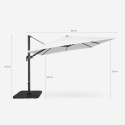 Parasol déporté avec bras réglable en aluminium 3x3 Vienna Noir 