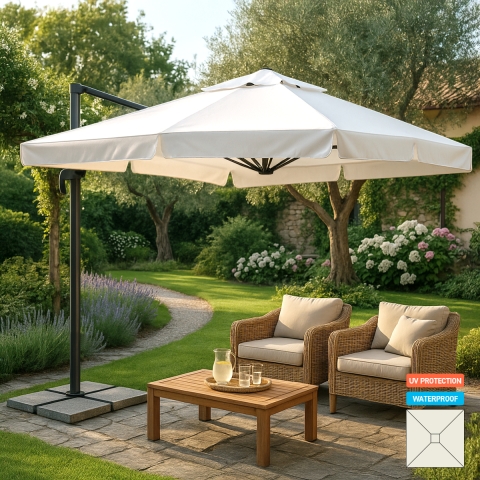 Parasol déporté de jardin...