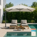 Vierkante zweefparasol 3x3m met zijarm en aluminium structuur Paradise Aanbieding