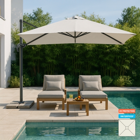 Vierkante zweefparasol 3x3m...