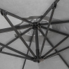 Vierkante zweefparasol 3x3m met zijarm en aluminium structuur Paradise 