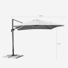 Vierkante zweefparasol 3x3m met zijarm en aluminium structuur Paradise 