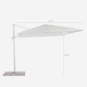 Vierkante aluminium zweefparasol 3 x 3 meter Paradise White Aankoop