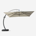 Parasol de jardin déporté 3.5 m carré bras en aluminium Copenaghen Modèle