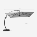 Parasol de jardin déporté 3.5 m carré bras en aluminium Copenaghen 
