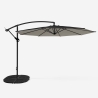 Achthoekige aluminium zweefparasol 3 meter Fan Noir Afmetingen