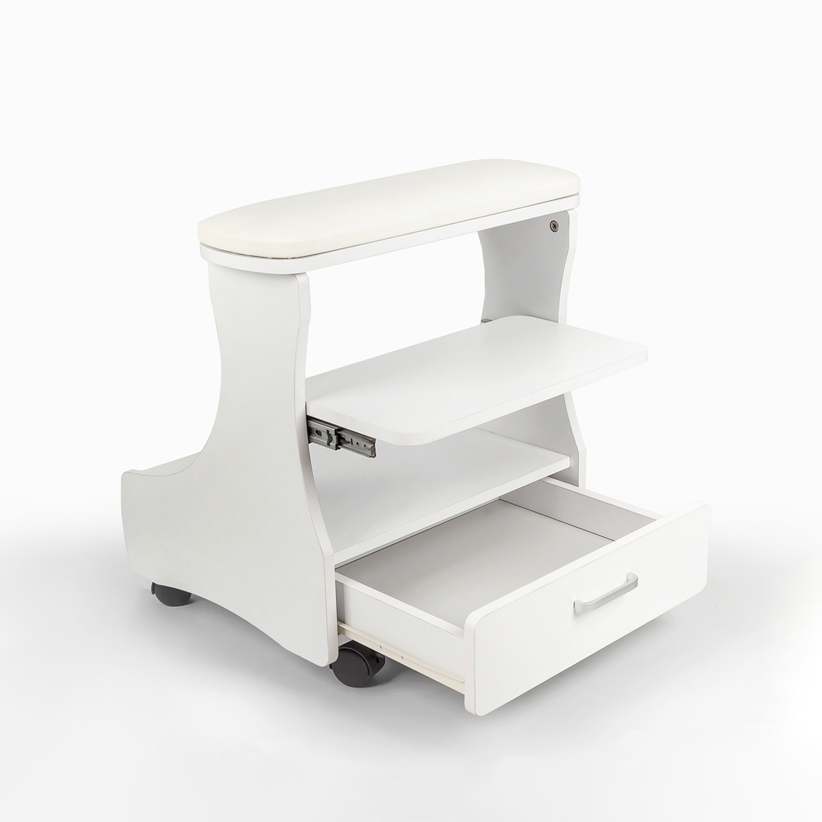 Repose-pieds pédicure esthétique avec coussin tiroir et 4 roues Kaekoon Promotion