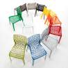 Set van 22 gekleurde polypropyleen stoelen Grand Soleil Gruvyer 