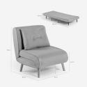 Fauteuil-lit pliant en tissu avec pieds en bois Miriam 