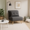 Fauteuil-lit pliant en tissu avec pieds en bois Miriam Vente